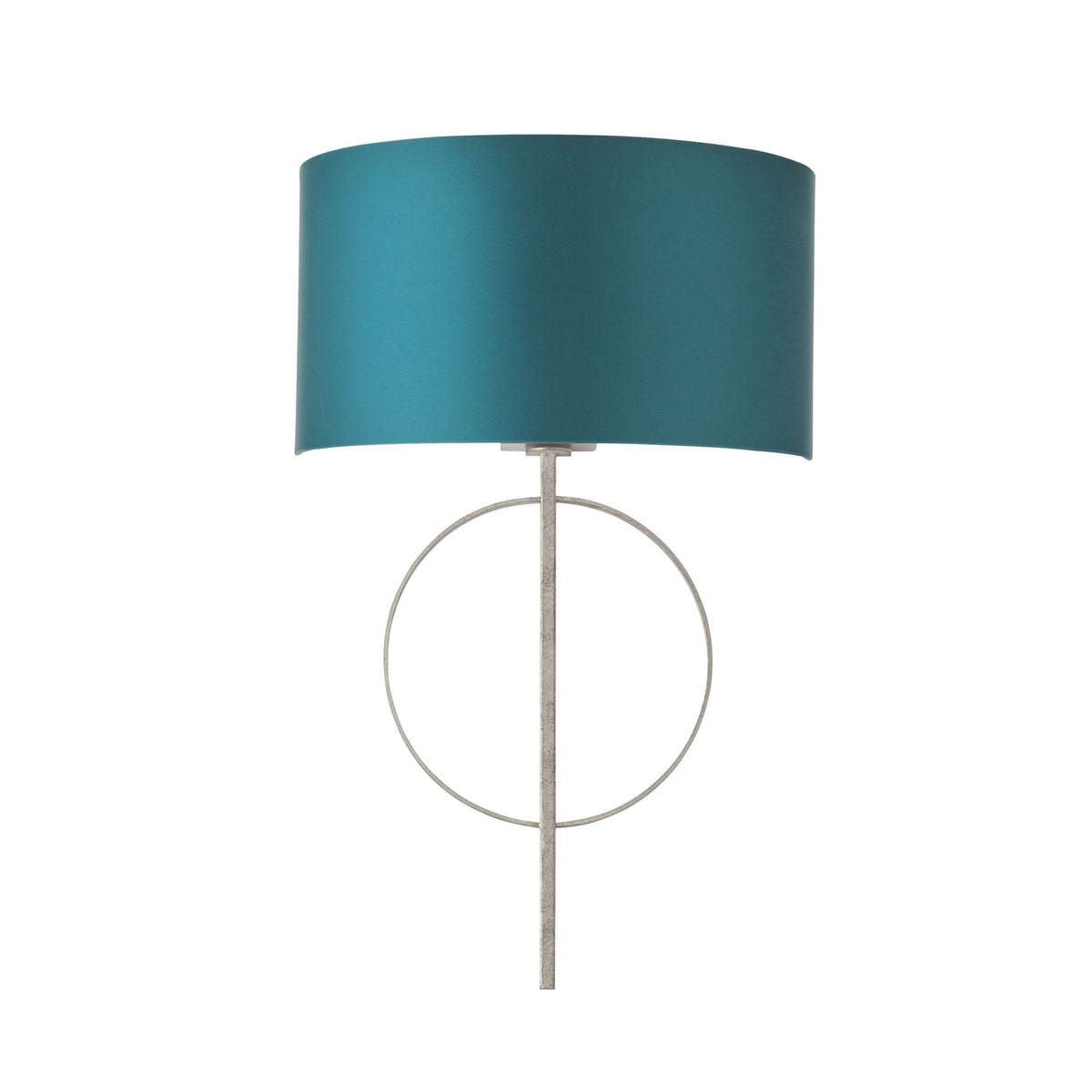 Netherbury Wall Light in Antique Silver & Teal Shade