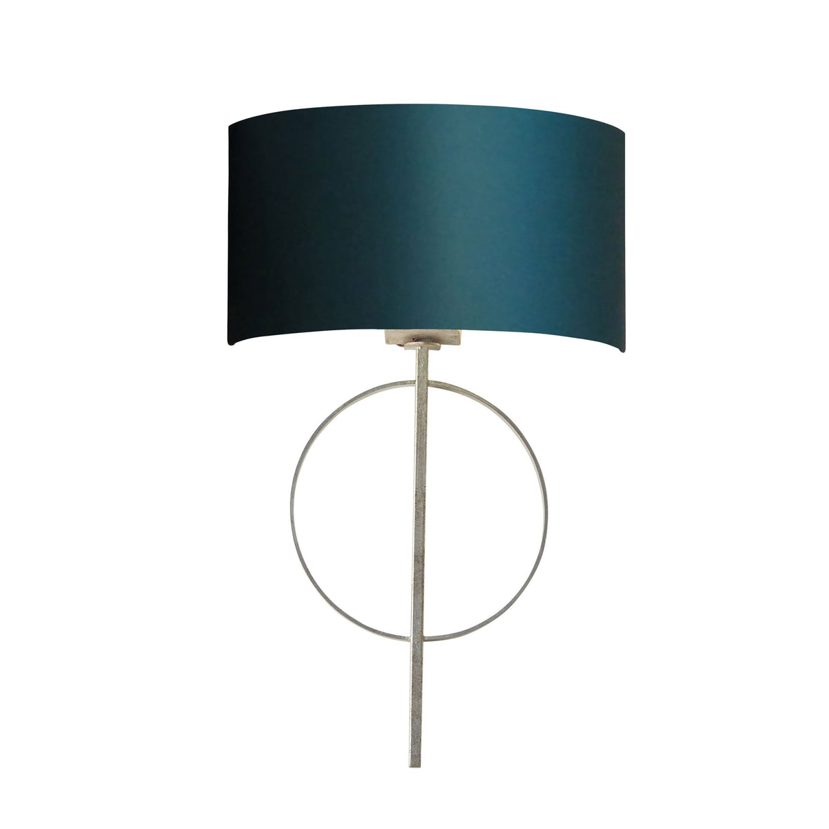 Netherbury Wall Light in Antique Silver & Teal Shade