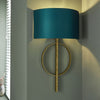 Netherbury Wall Light in Antique Gold & Teal Shade