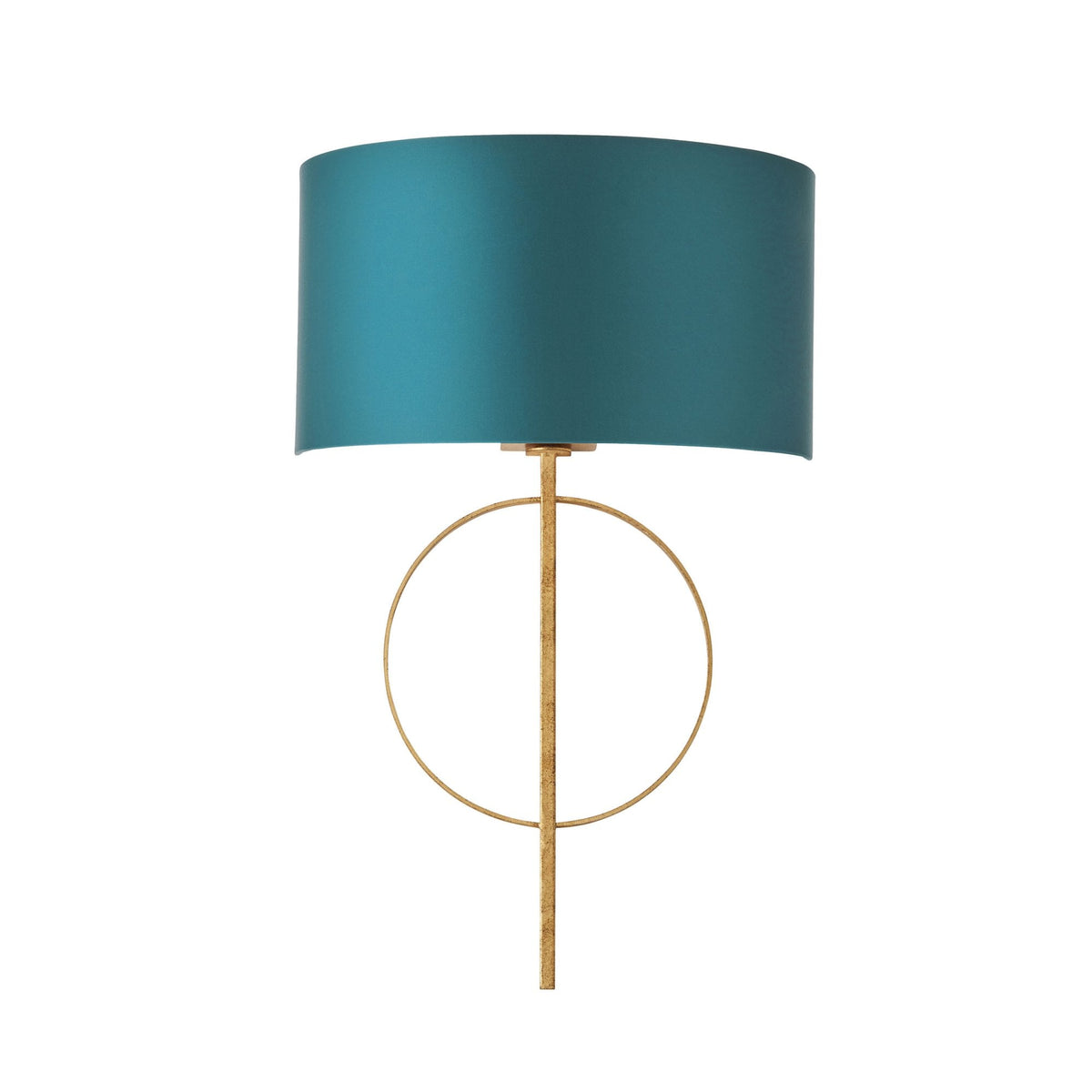 Netherbury Wall Light in Antique Gold & Teal Shade