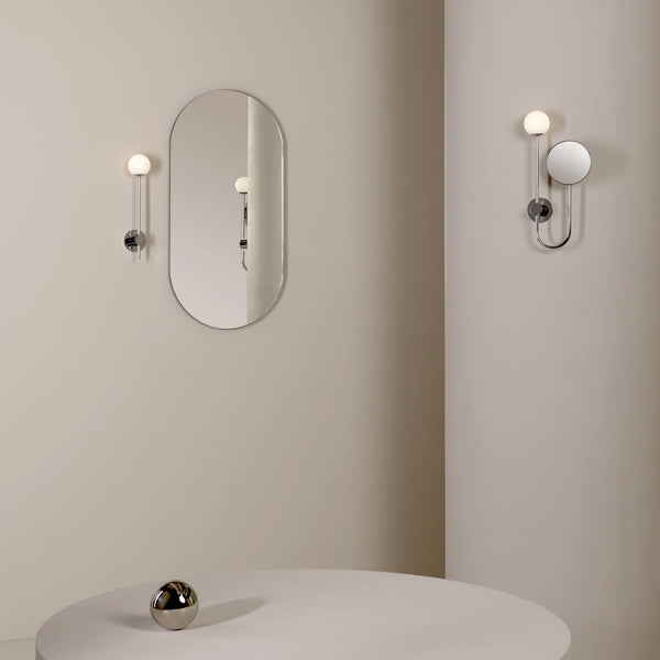 Orb IP44 Bathroom Wall Light & Mirror in Chrome