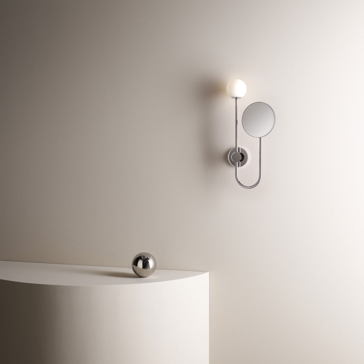 Orb IP44 Bathroom Wall Light & Mirror in Chrome