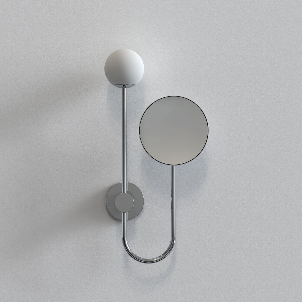 Orb IP44 Bathroom Wall Light & Mirror in Chrome