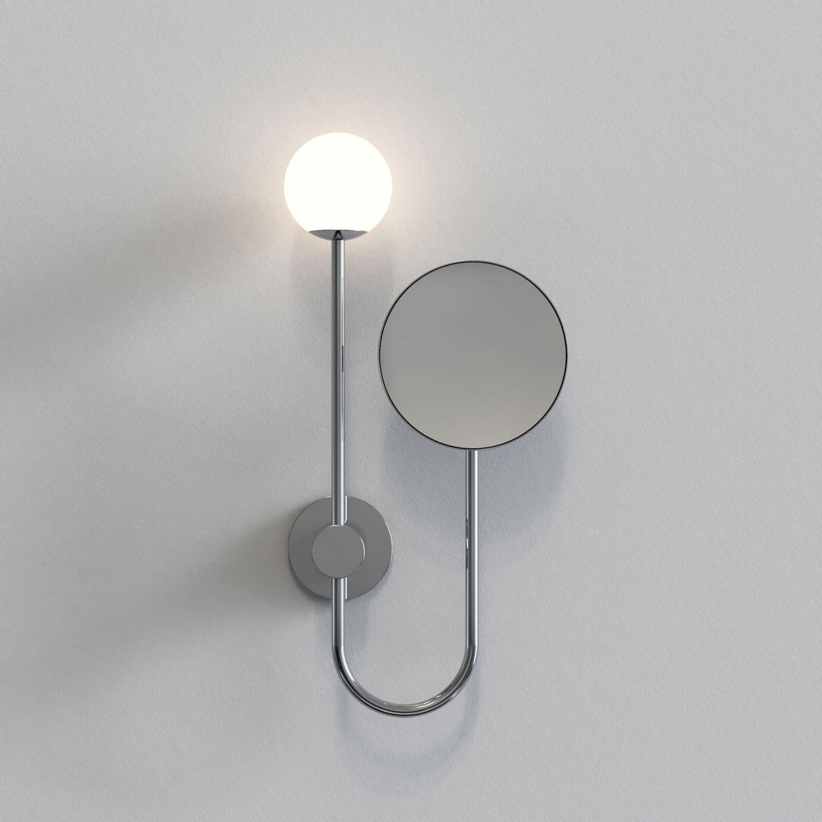 Orb IP44 Bathroom Wall Light & Mirror in Chrome
