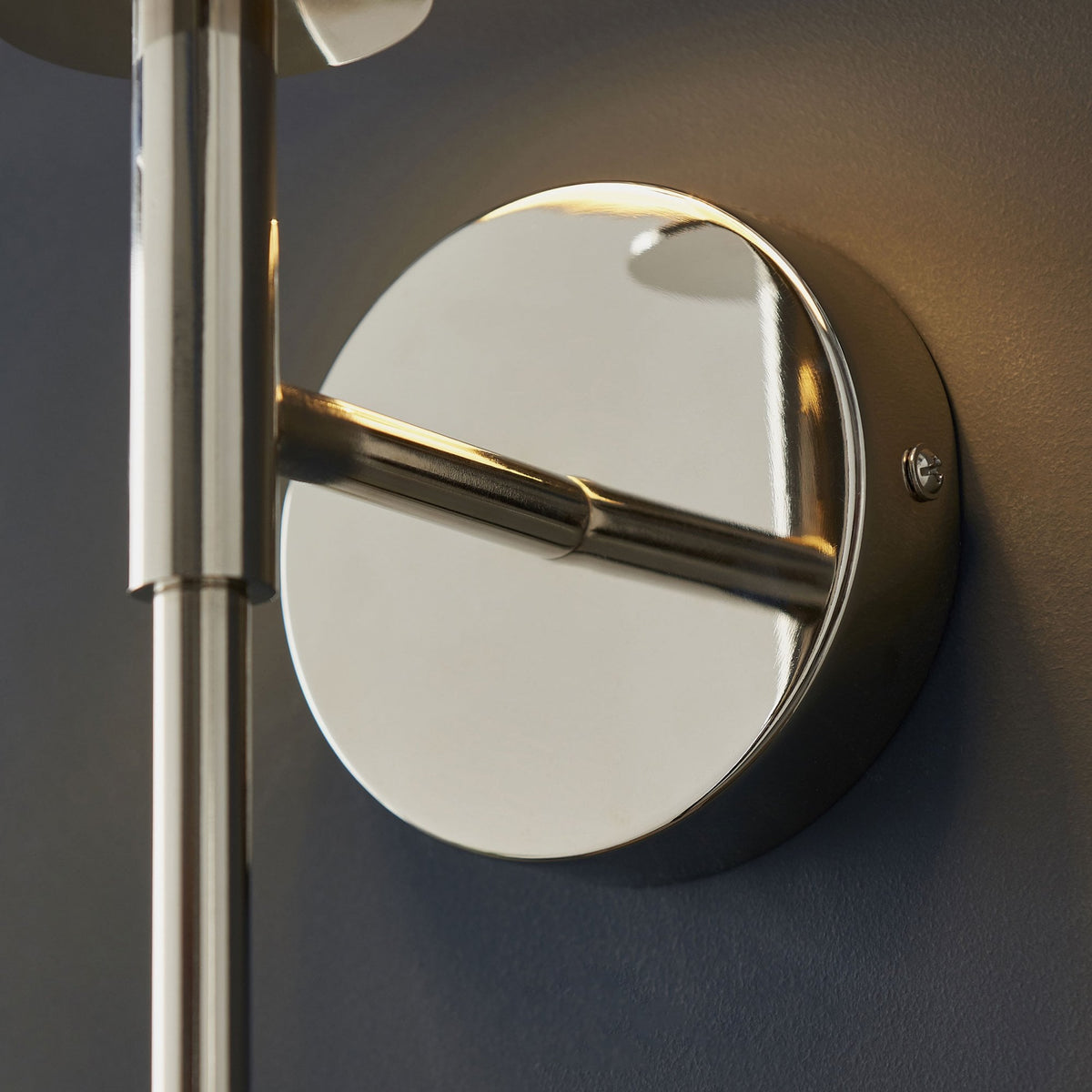 Warmwell Wall Light in Nickel & White Shade