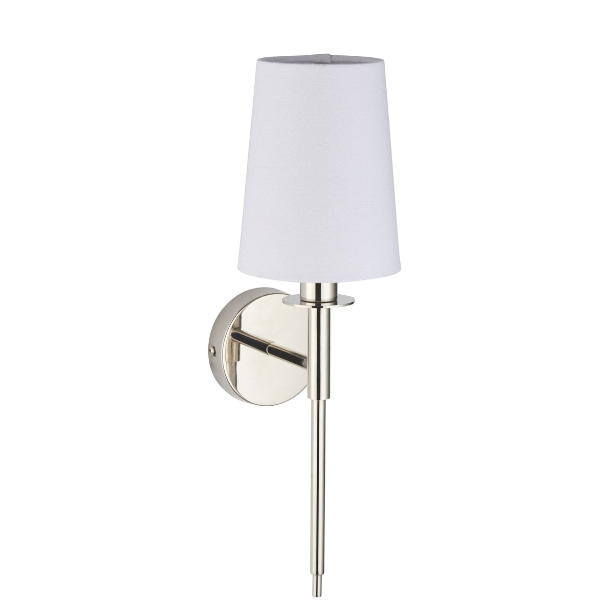 Warmwell Wall Light in Nickel & White Shade