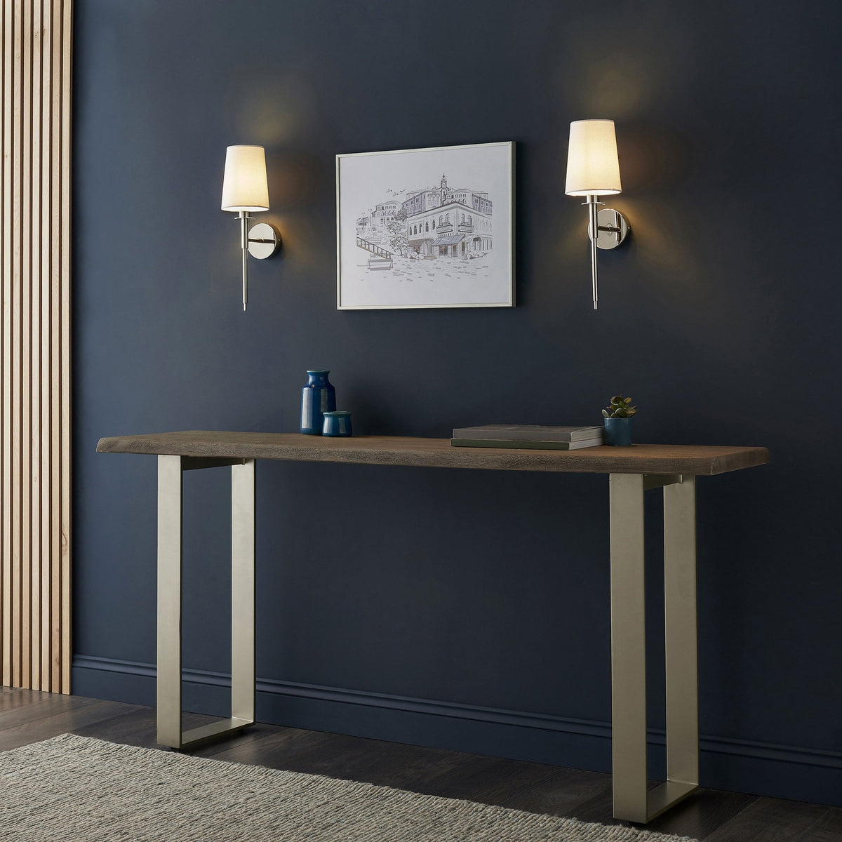 Warmwell Wall Light in Nickel & White Shade