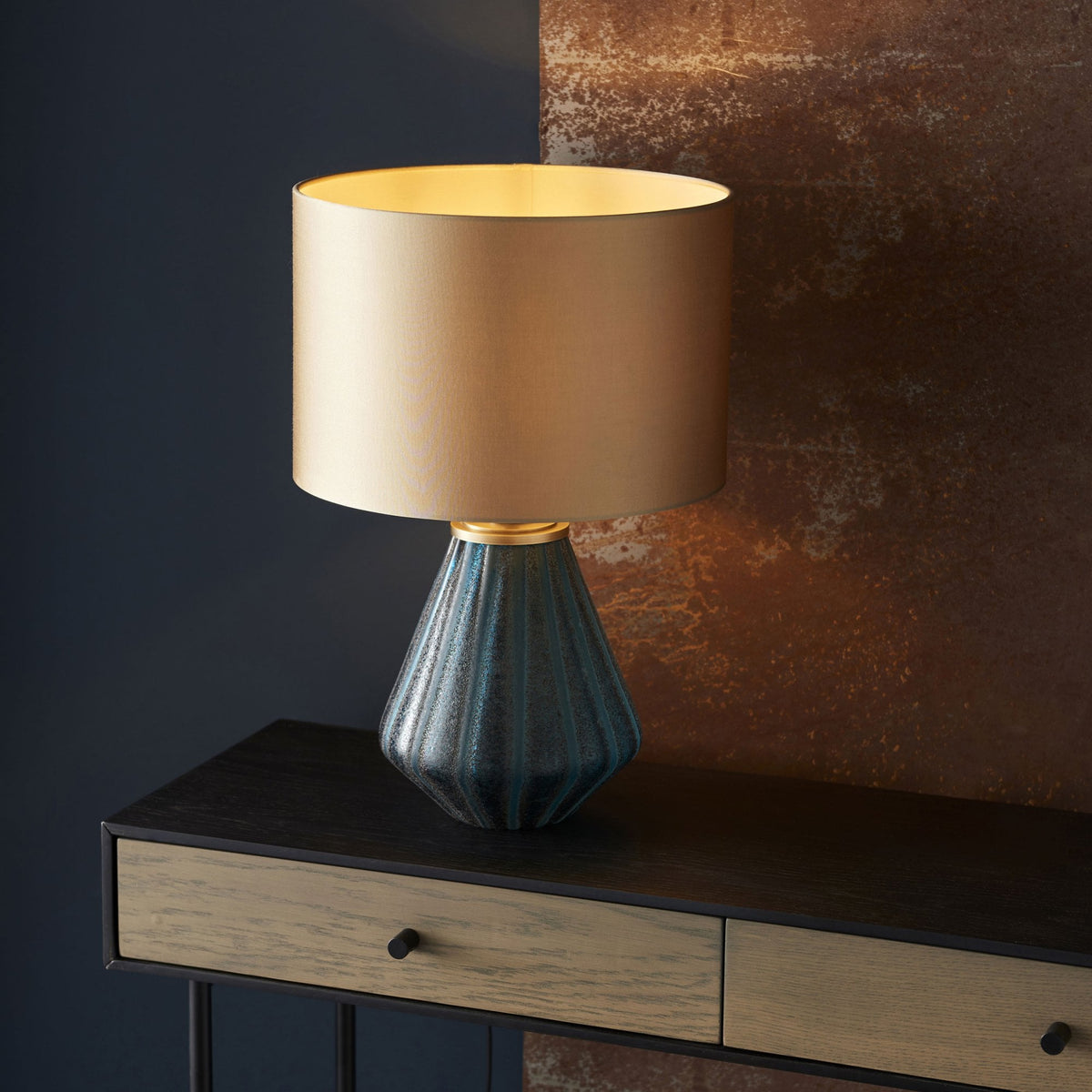 Pentridge Table Lamp with Gold Satin Shade
