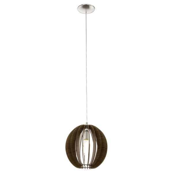 Cossano 300mm Wooden Pendant Light in Brown