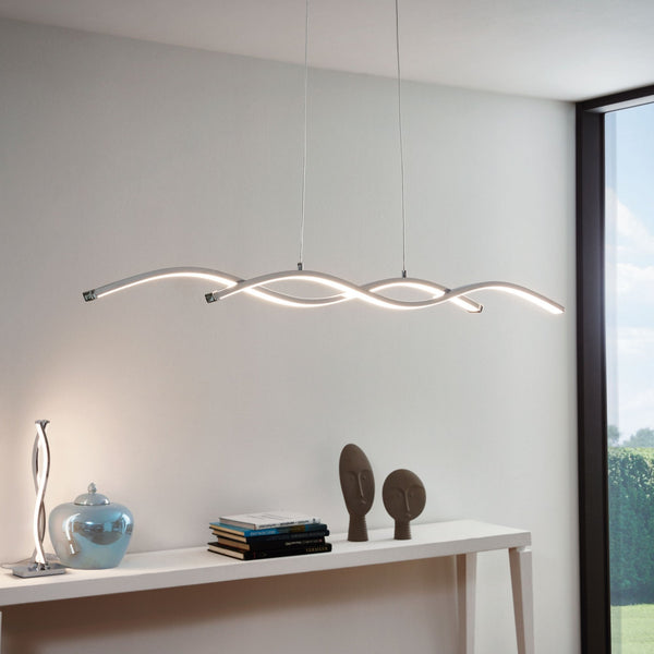Lasana 2 Chrome and White 28w LED Pendant