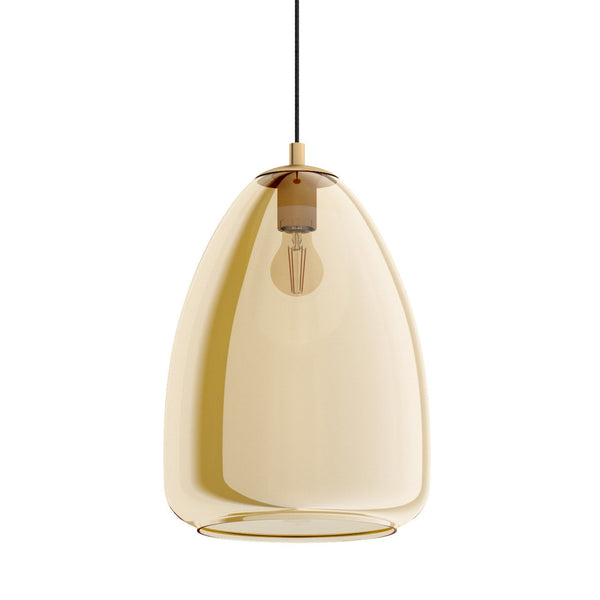 Alobrase 300mm Pendant Light in Vaporized Transparent Amber Glass
