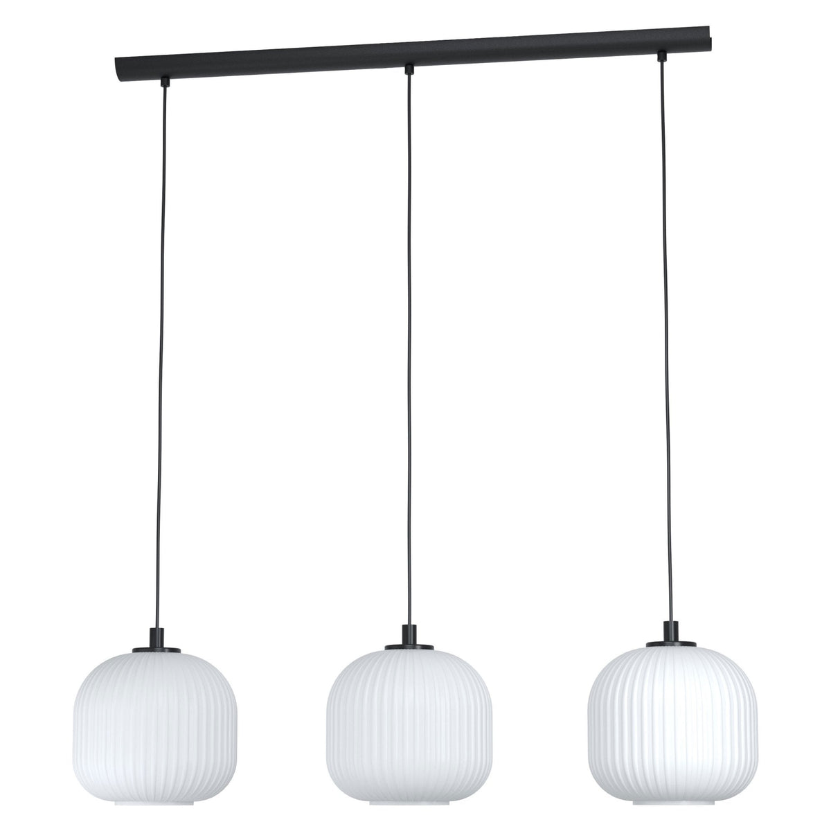 Mantunalle Triple Drop Linear Pendant with White Glass