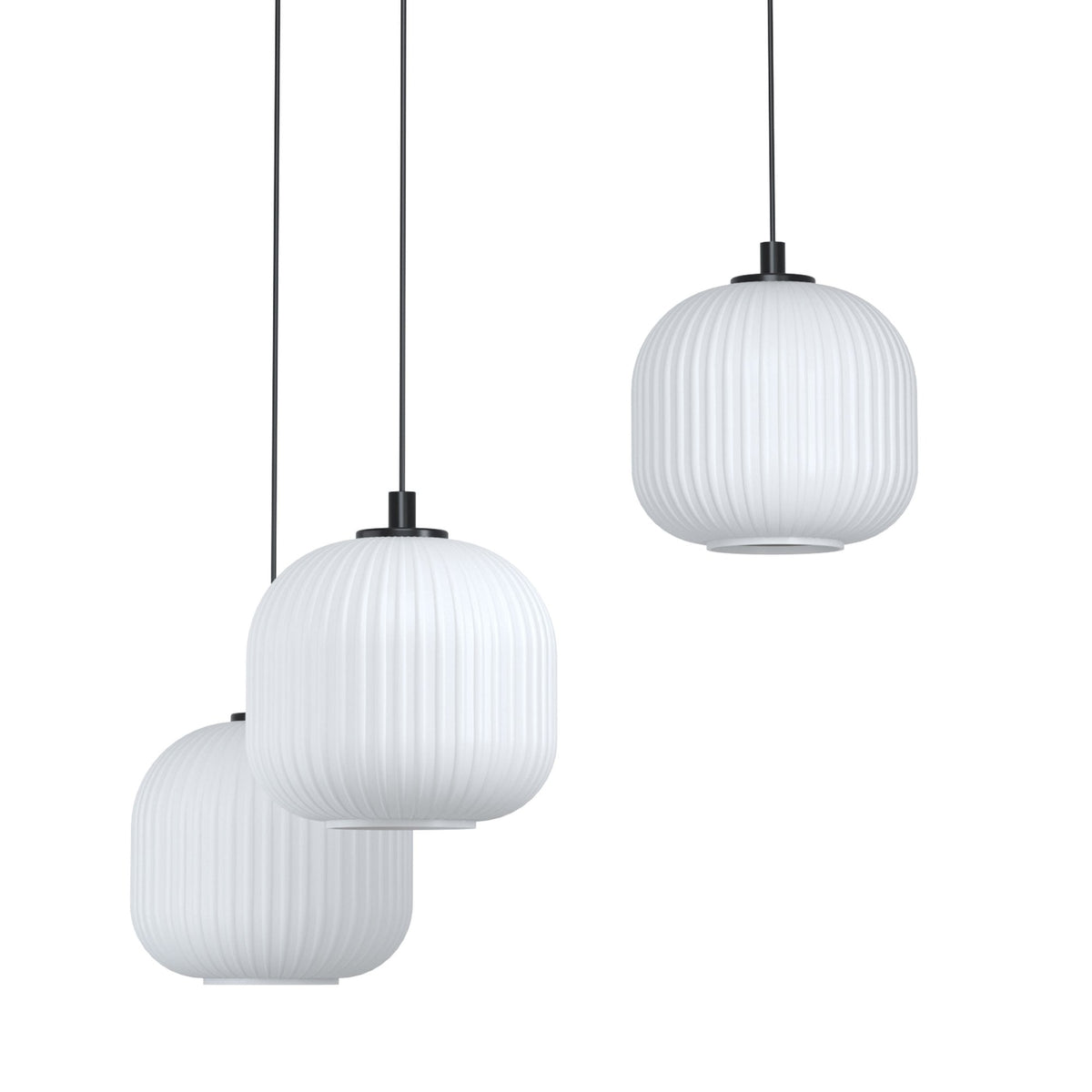 Mantunalle Triple Drop Pendant with White Glass