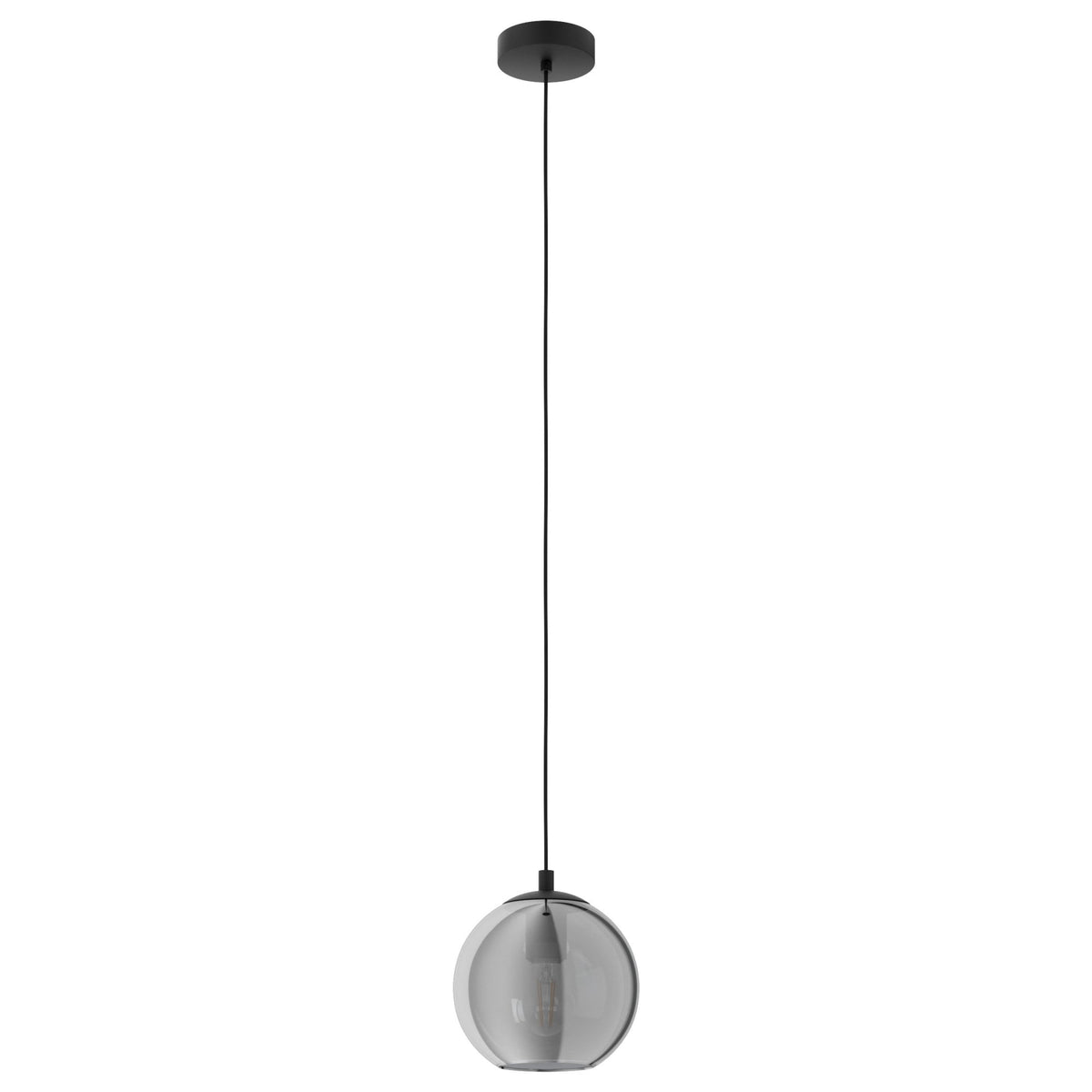 Ariscani Single Pendant with Transparent Black Vaporized Glass