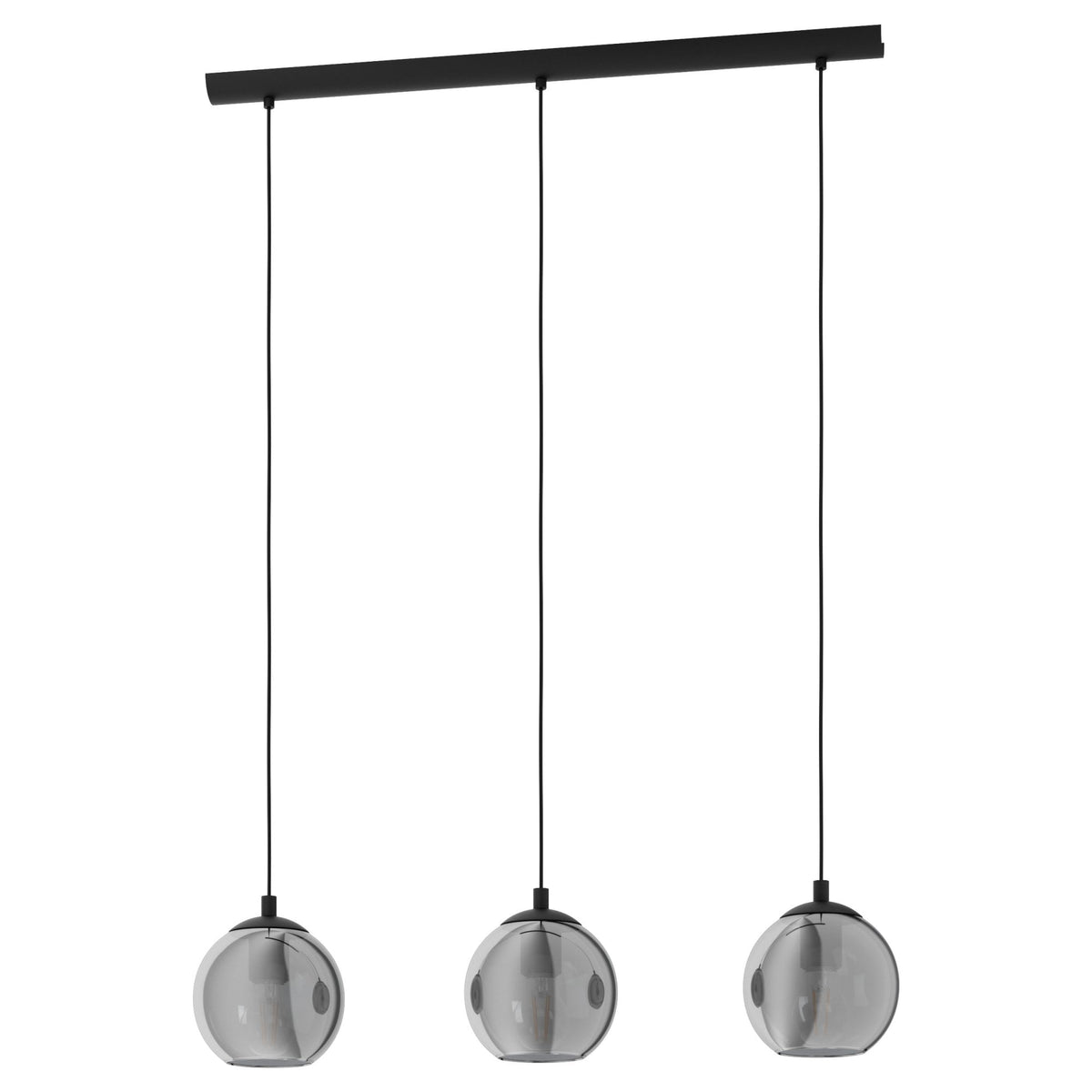 Ariscani Triple Bar Pendant with Transparent Black Vaporized Glass