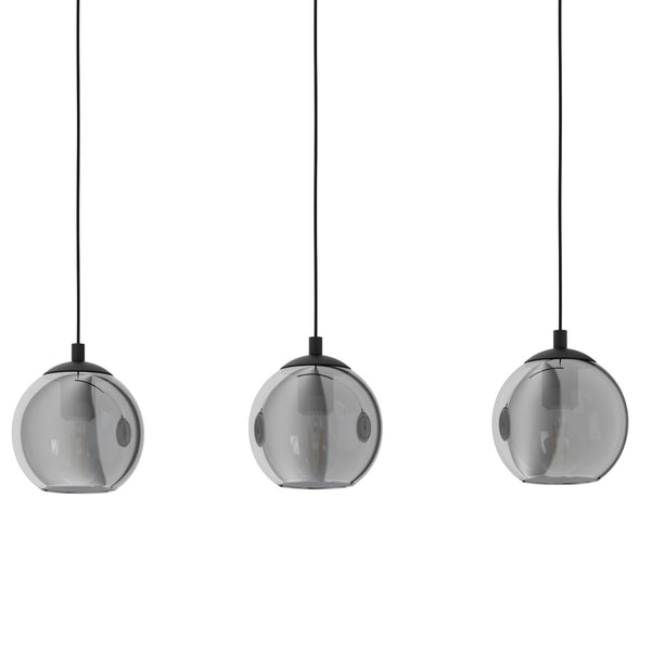 Ariscani Triple Bar Pendant with Transparent Black Vaporized Glass