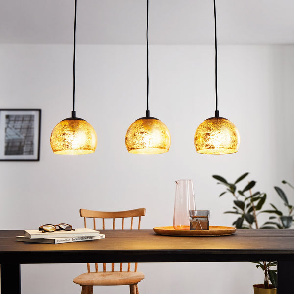 Albaraccin Triple Bar Pendant with Gold Glass