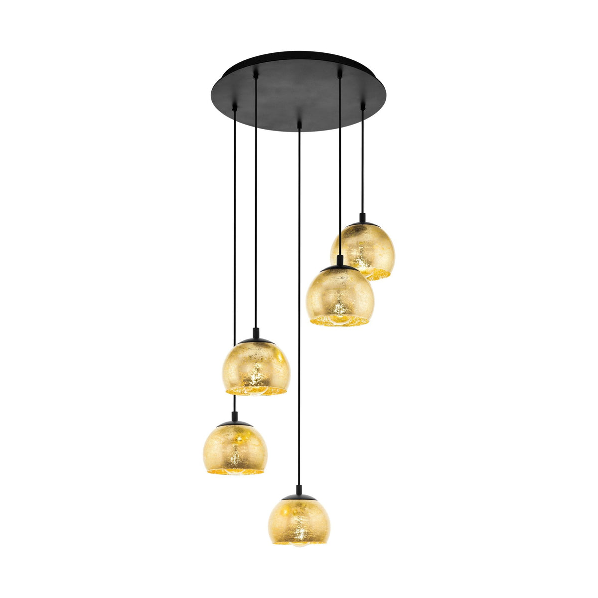 Albaraccin Five Drop Pendant with Gold Glass