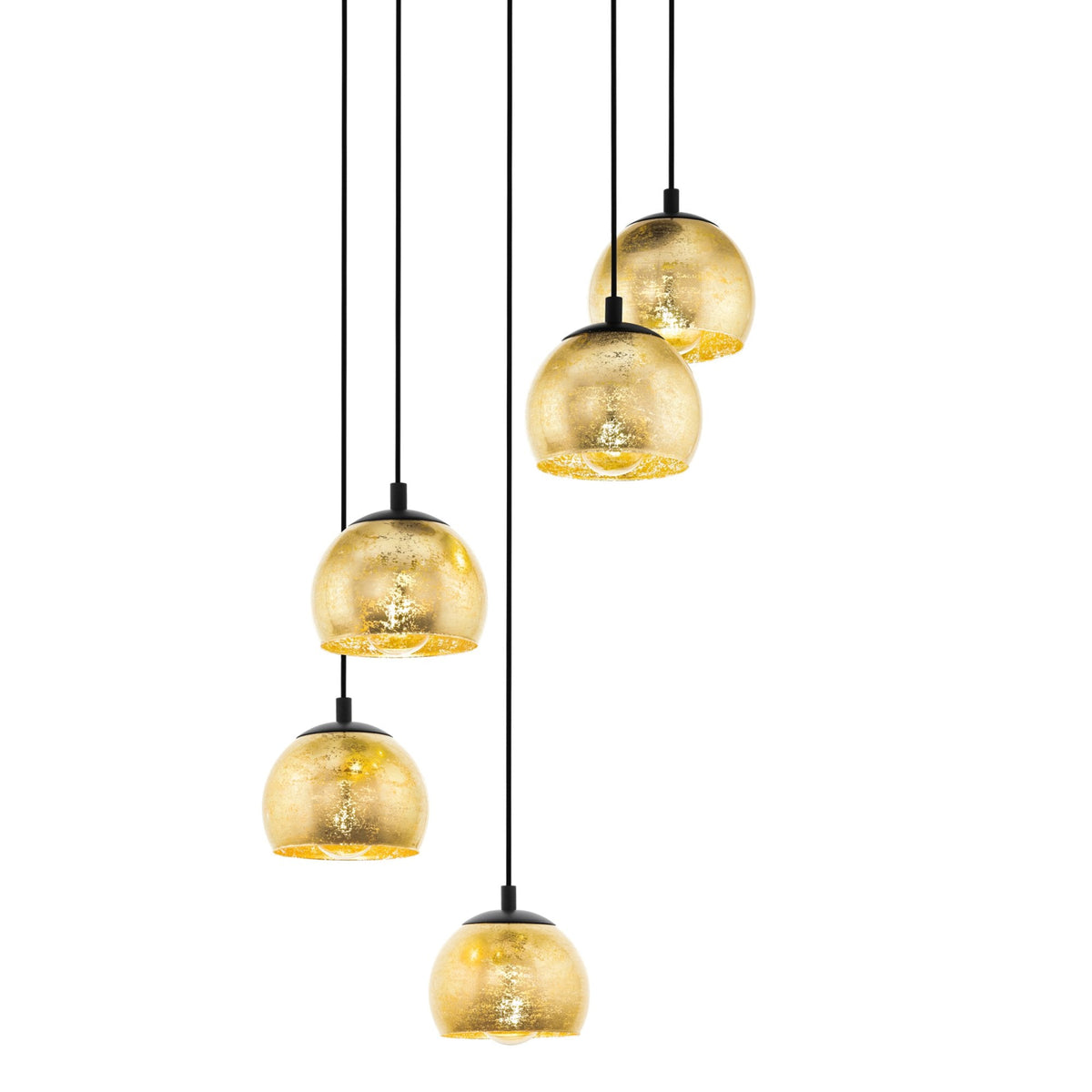 Albaraccin Five Drop Pendant with Gold Glass