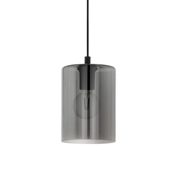 Cadaques 1 Single Pendant with Transparent Black Smoked Glass
