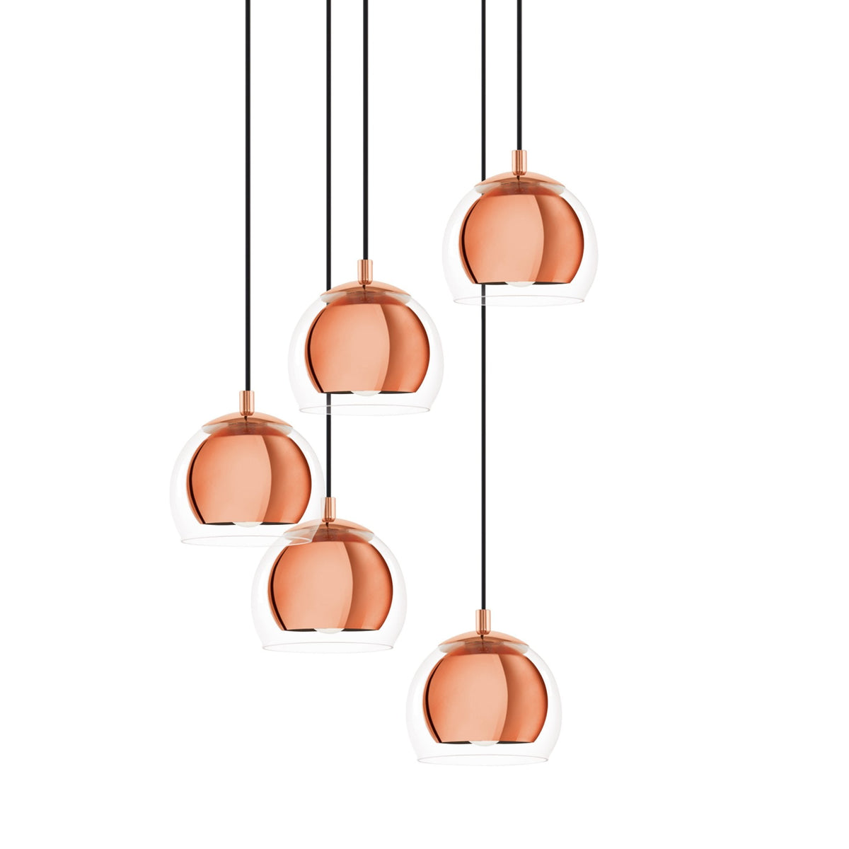 Rocamar 1 Five Drop Copper and Glass Pendant