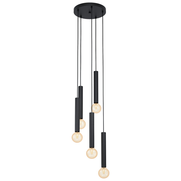 Cortenova Five Drop Pendant in Black
