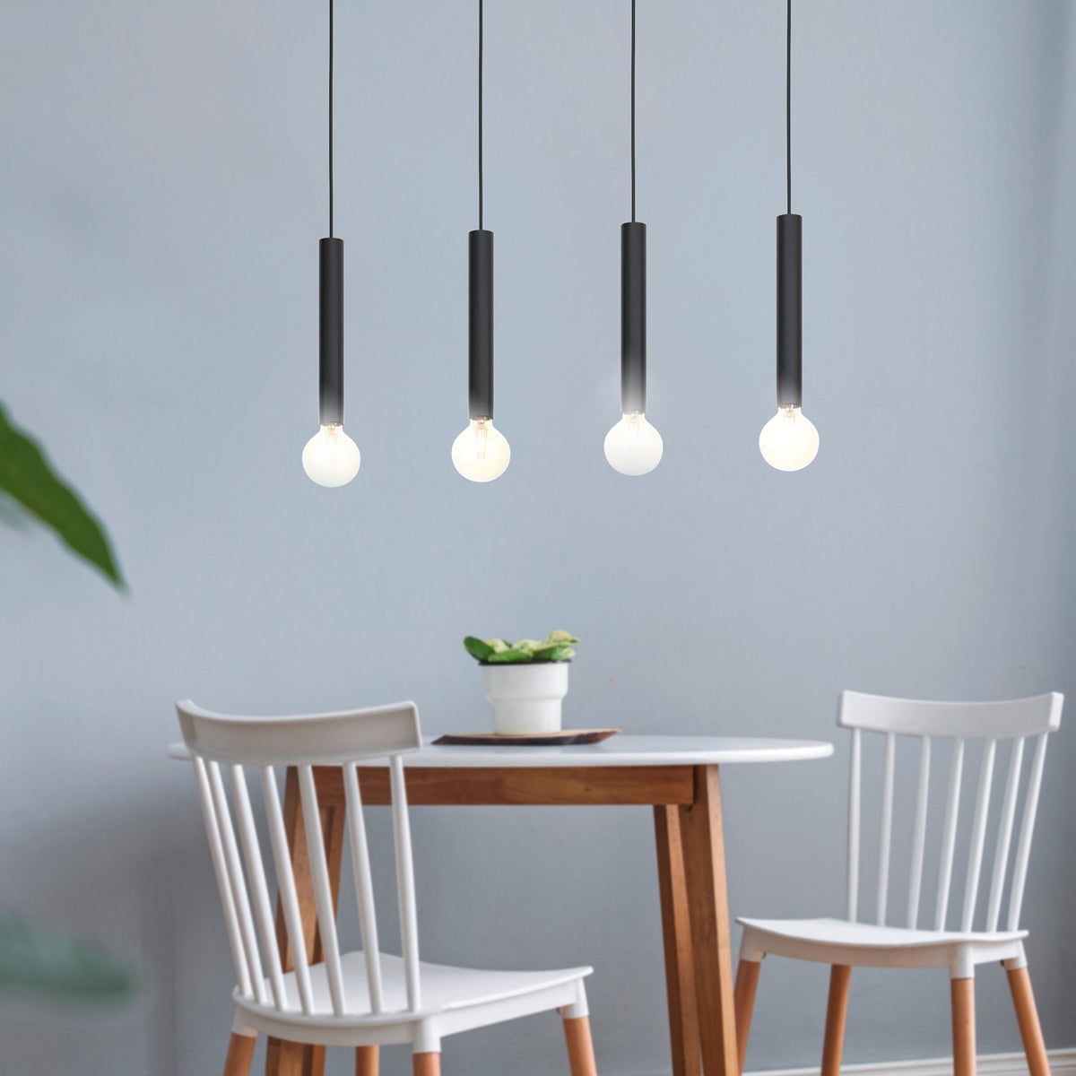 Cortenova Four Drop Bar Pendant in Black