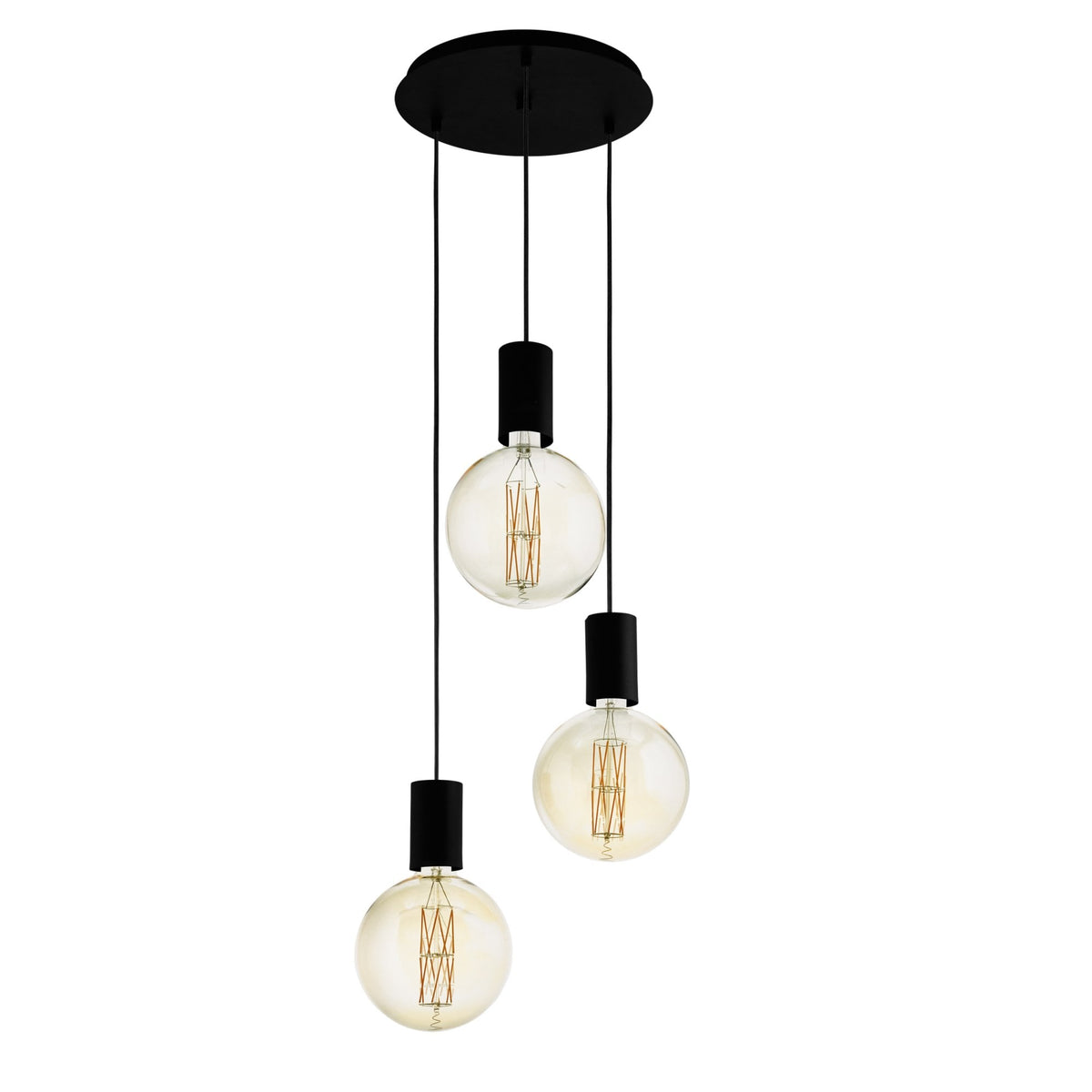 Pozueta Triple Drop Round Pendant in Black
