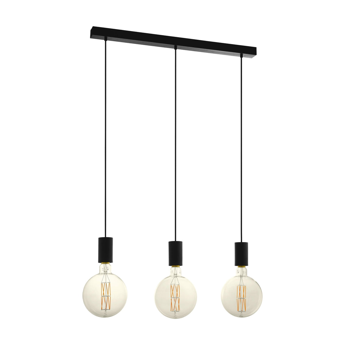 Pozueta Triple Drop Bar Pendant in Black