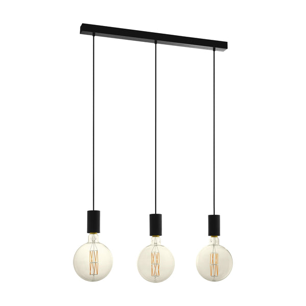 Pozueta Triple Drop Bar Pendant in Black