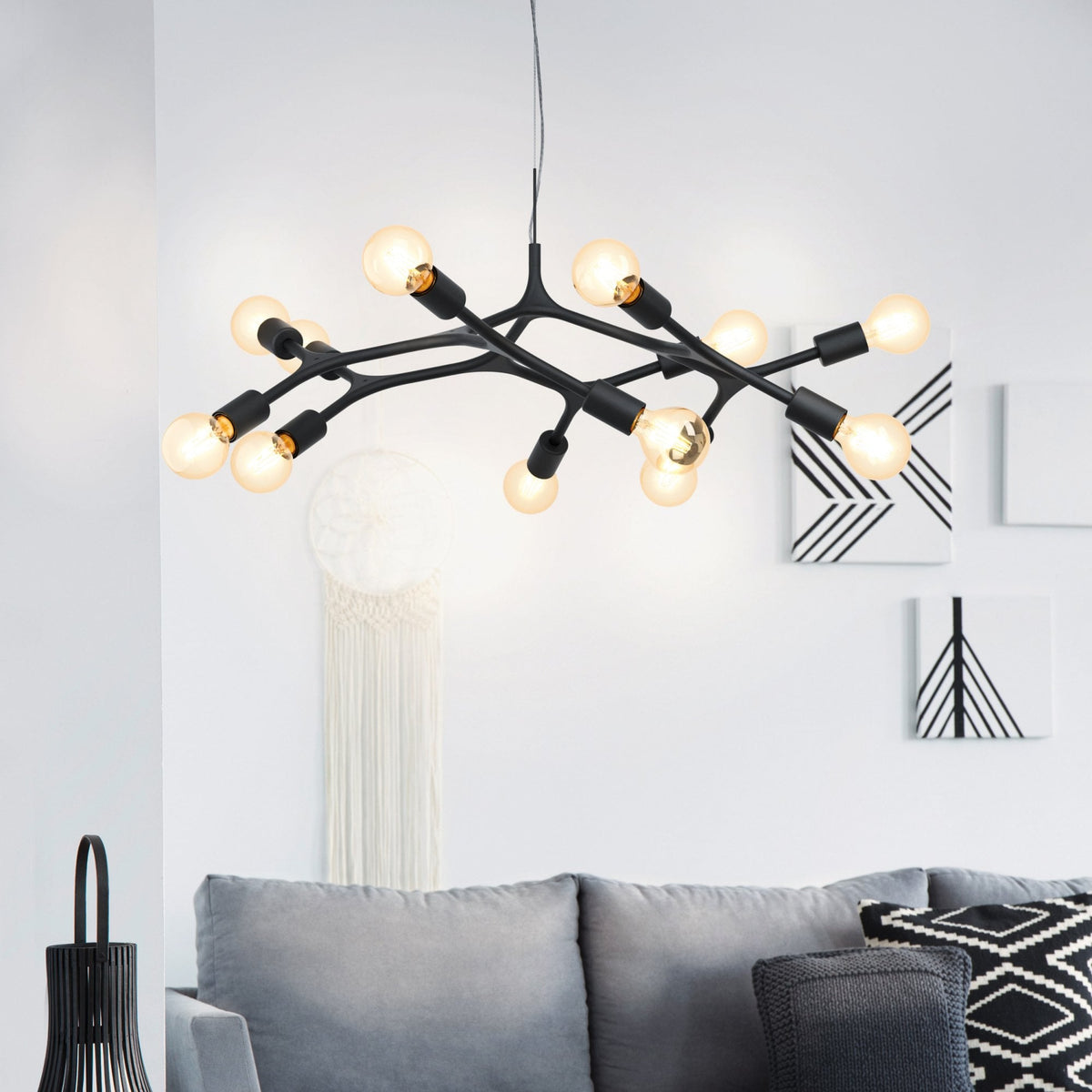Bocadella Twelve Lamp Pendant in Black