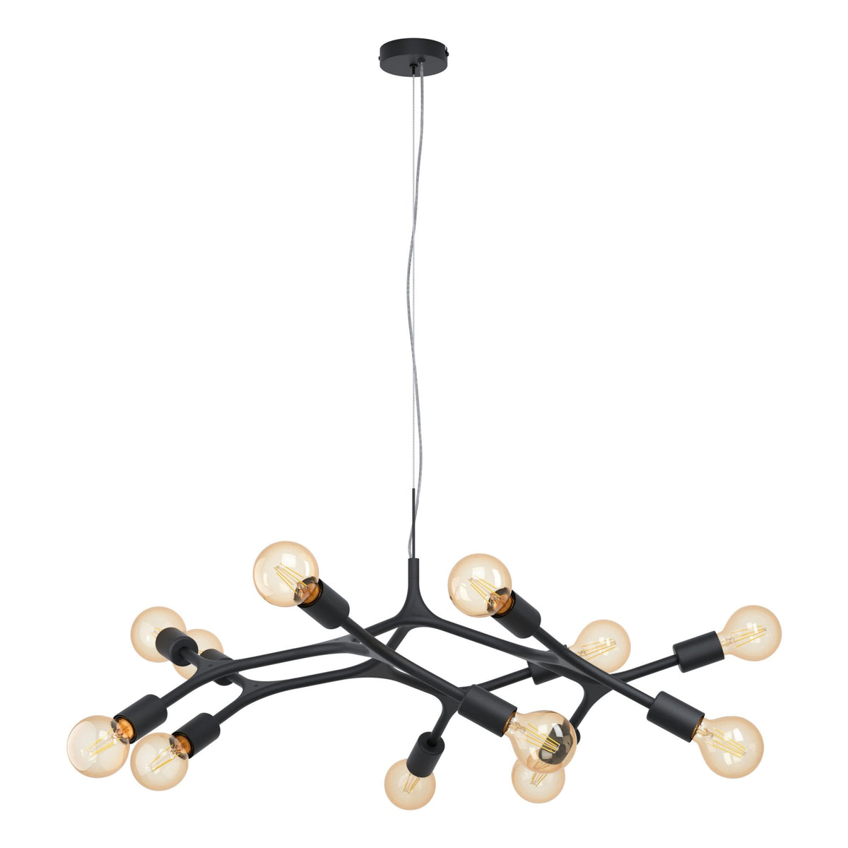 Bocadella Twelve Lamp Pendant in Black