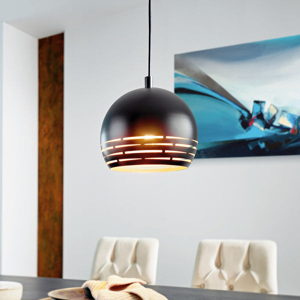 Camastra Pendant in Black with Gold Inner