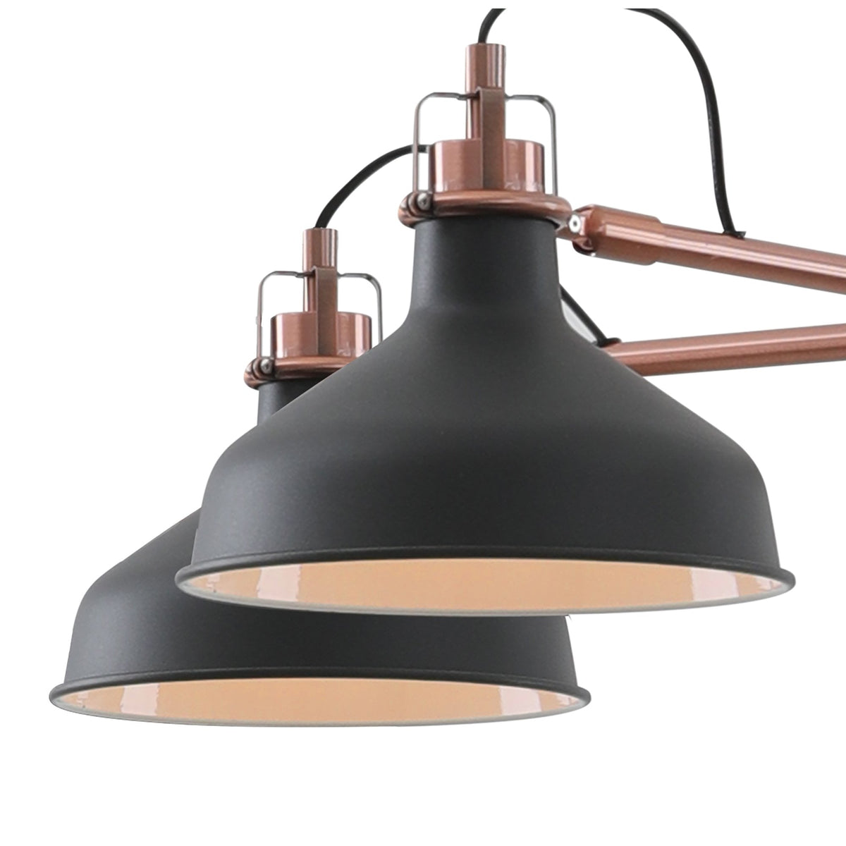 Modbury Telescopic 5 Light Pendant in Textured Graphite & Copper