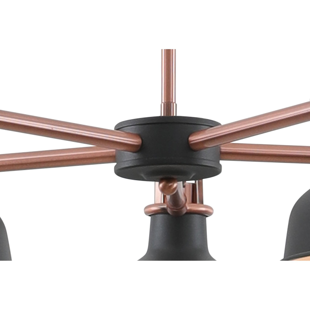 Modbury Telescopic 5 Light Pendant in Textured Graphite & Copper