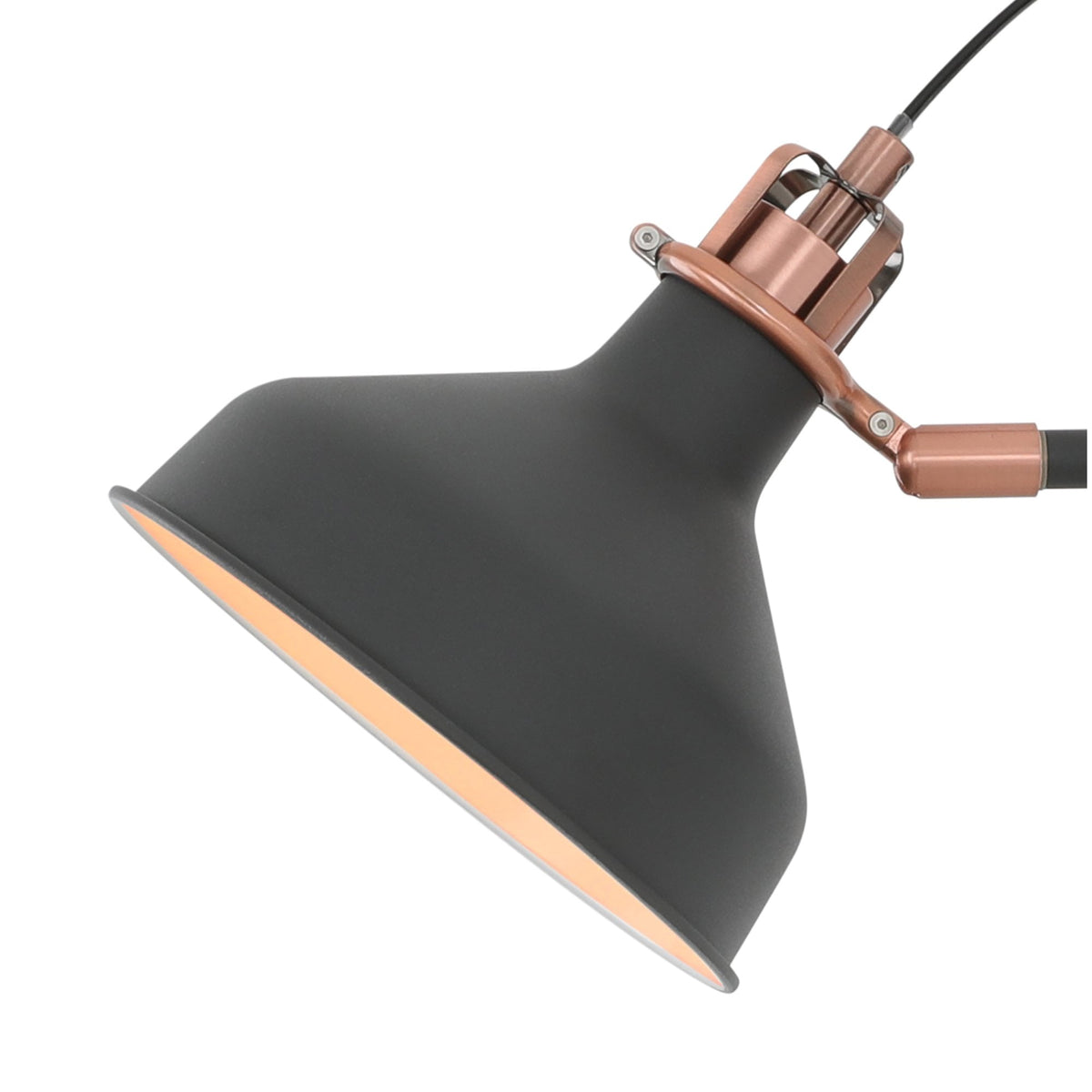 Modbury Switched Adjustable Wall Light in Textured Graphite & Copper