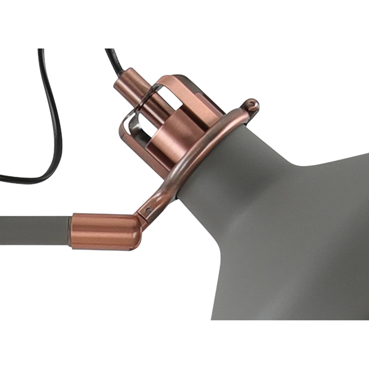 Modbury Twin Adjustable Floor Lamp in Textured Grey & Copper