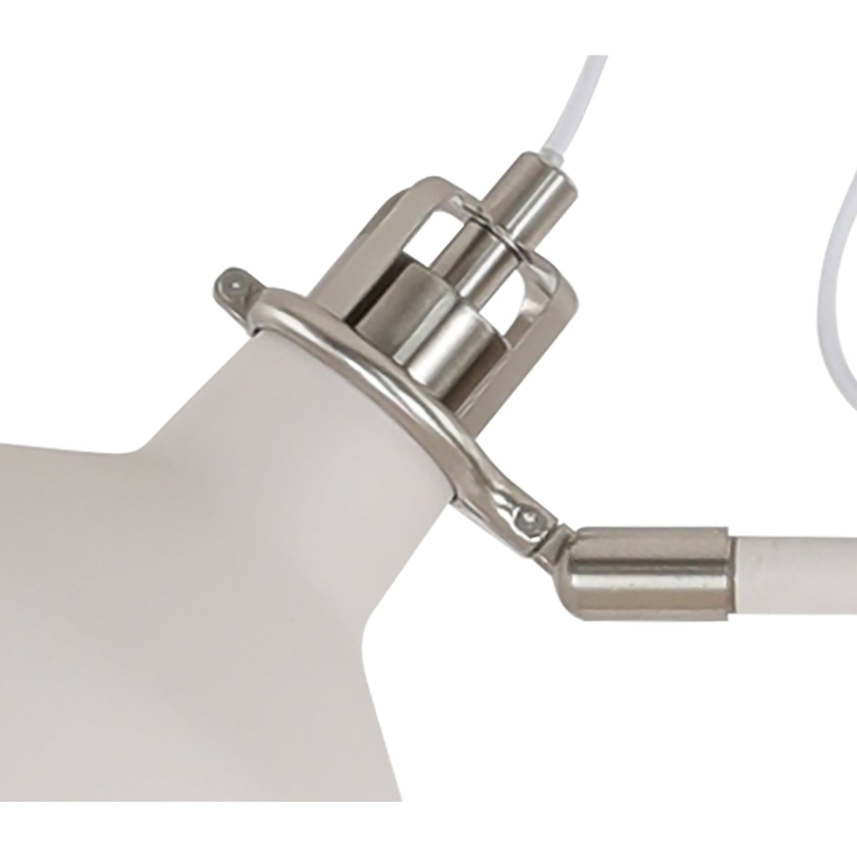 Modbury Twin Adjustable Floor Lamp in Textured White & Satin Nickel