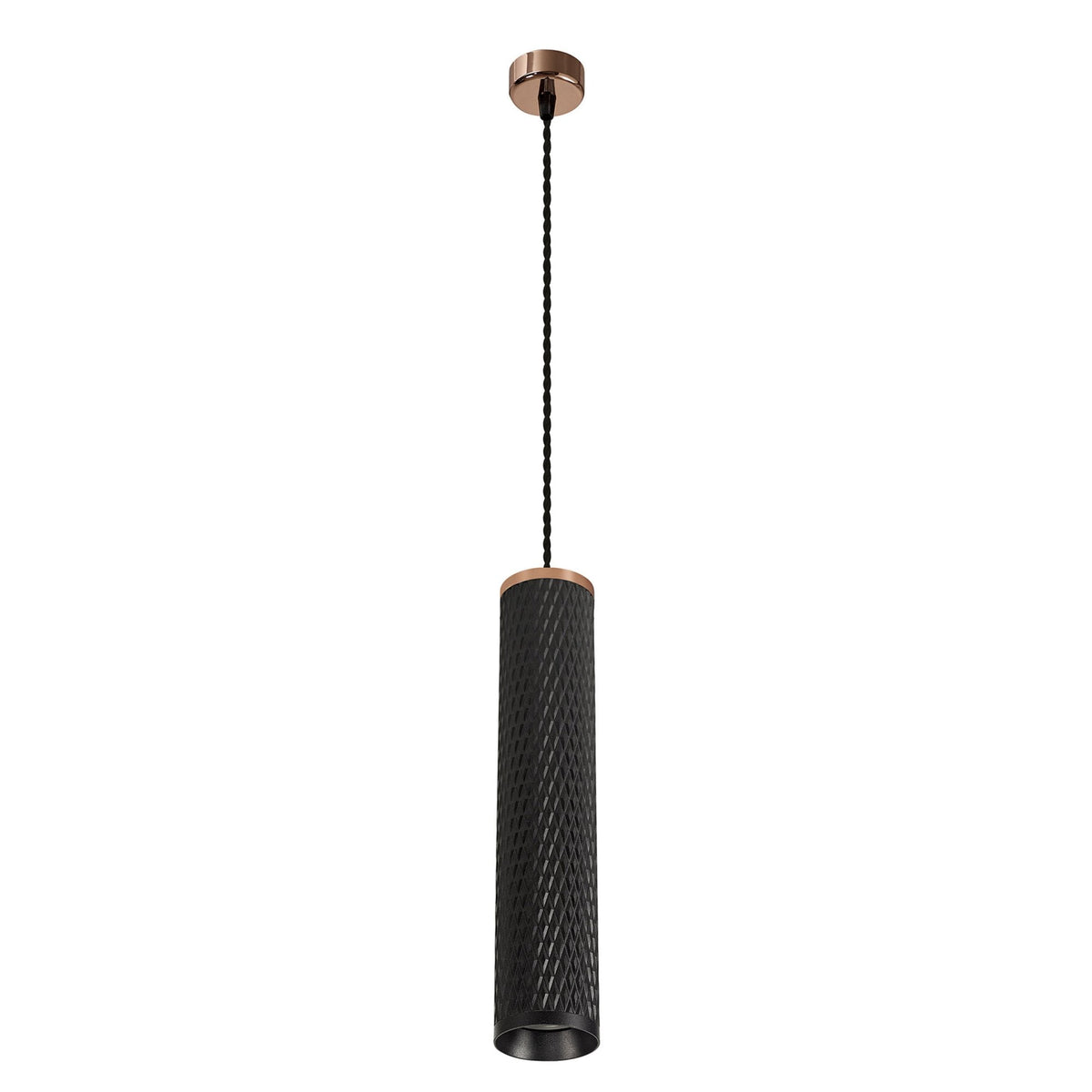 Stratton Large Sand Black & Rose Gold Pendant with Acrylic Diffuser