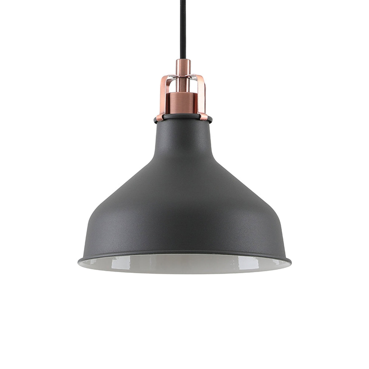 Modbury 190mm Pendant Light in Textured Graphite and Copper