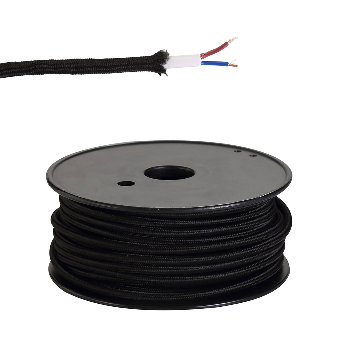 Abode Black Braided Cable 2 Core 0.75mm