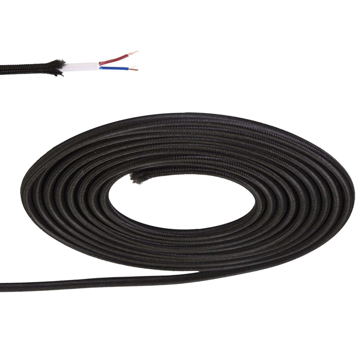 Abode Black Braided Cable 2 Core 0.75mm