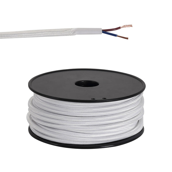 Abode White Braided Cable 2 Core 0.75mm