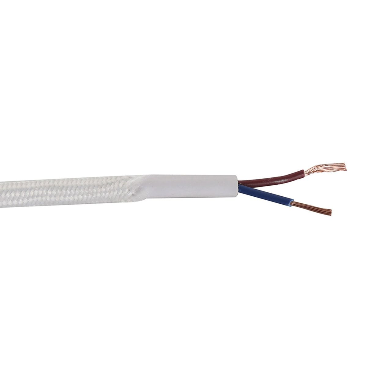 Abode White Braided Cable 2 Core 0.75mm