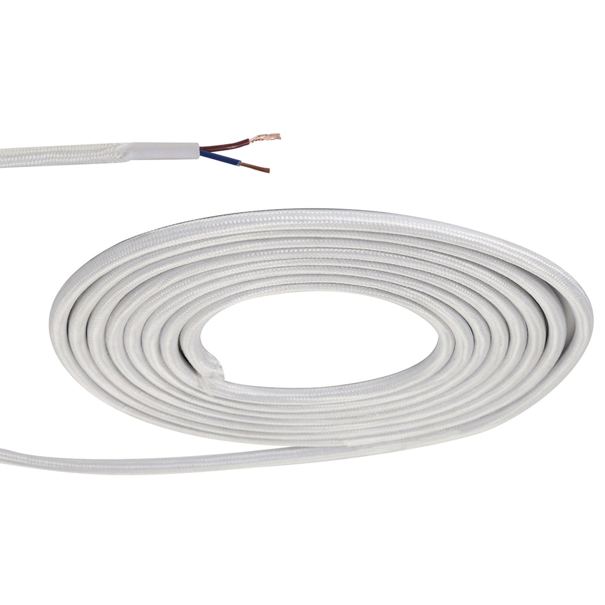 Abode White Braided Cable 2 Core 0.75mm