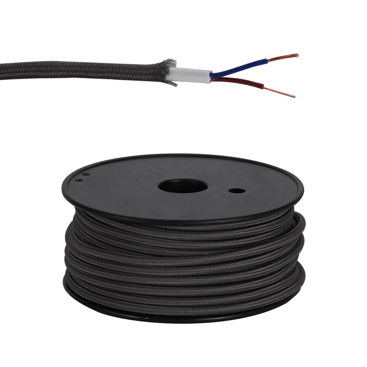 Abode Grey Braided Cable 2 Core 0.75mm