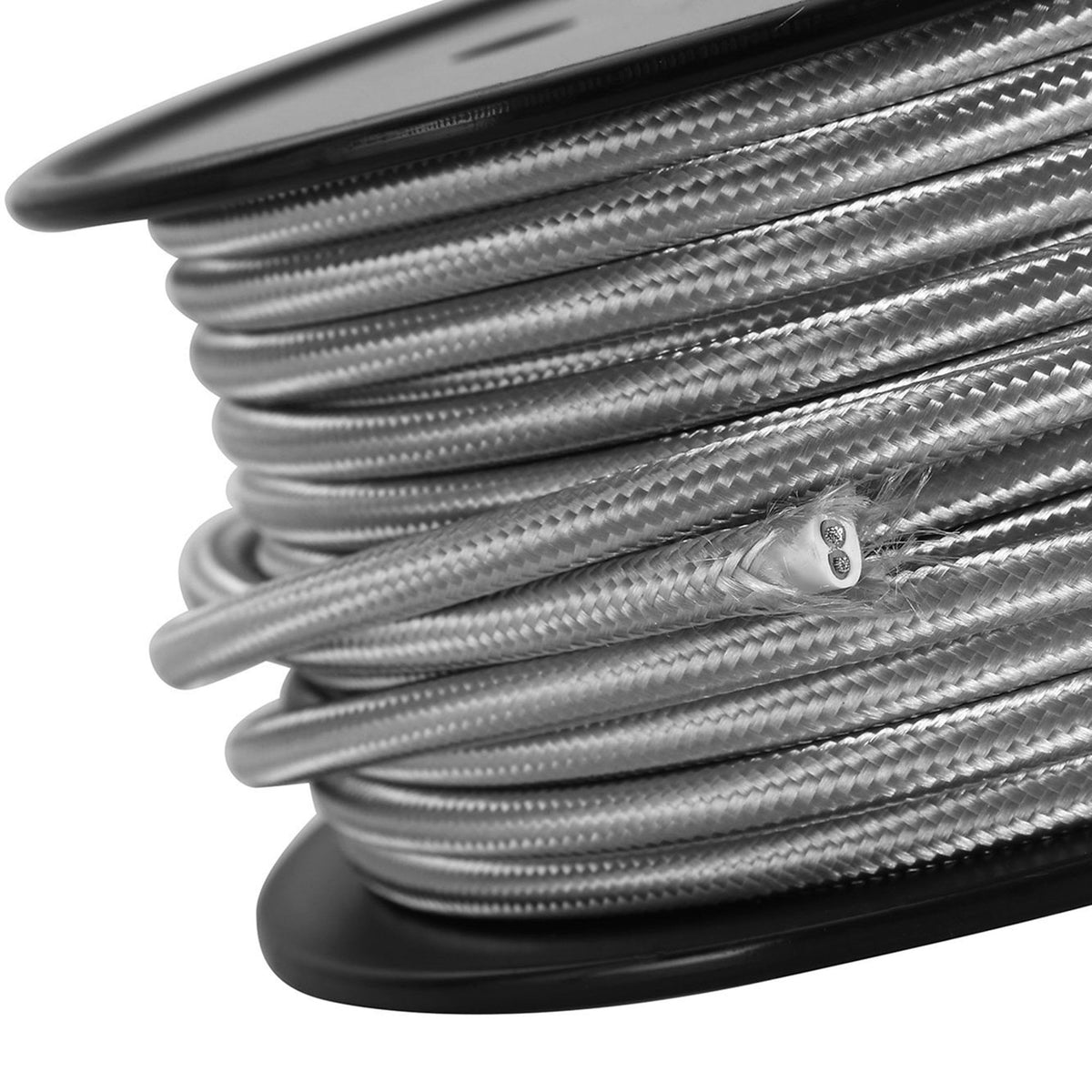 Abode Silver Braided Cable 2 Core 0.75mm
