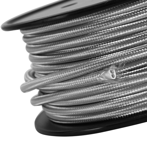 Abode Silver Braided Cable 2 Core 0.75mm