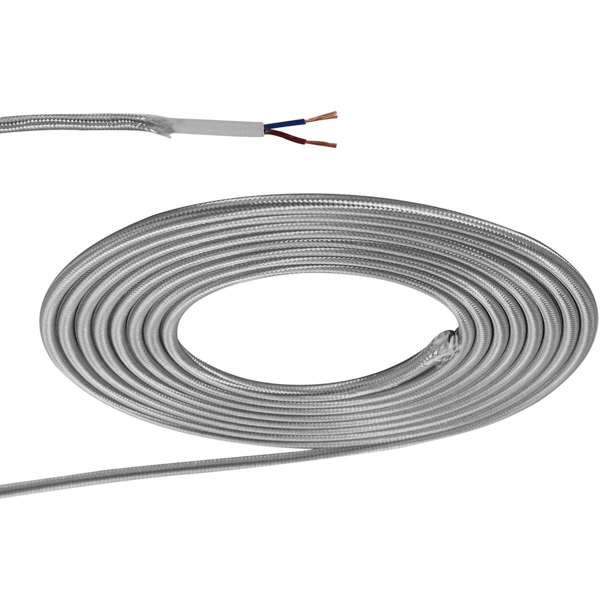 Abode Silver Braided Cable 2 Core 0.75mm