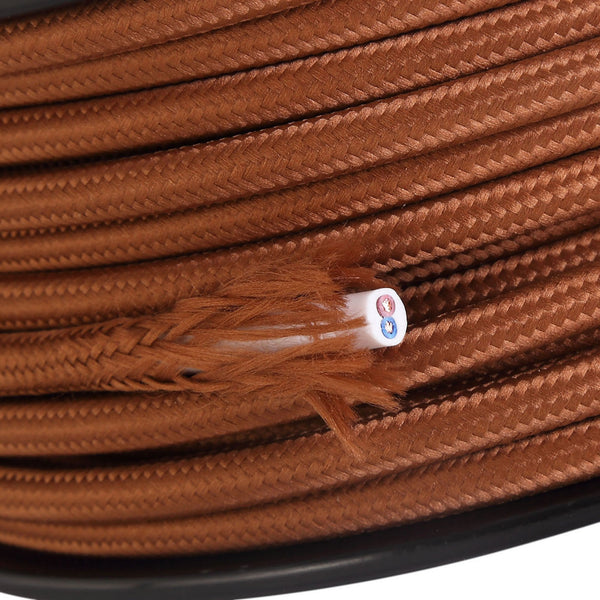 Abode Dark Brown Braided Cable 2 Core 0.75mm
